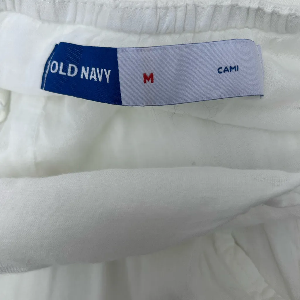 Old Navy White Cami Maxi Dress with Pockets Size Medium - Image 3