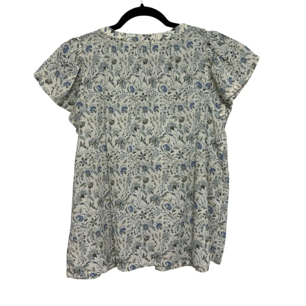 NWT Lucky Brand Floral Cap Sleeve Cotton Top in Cream Multi Floral - Size S - Image 4