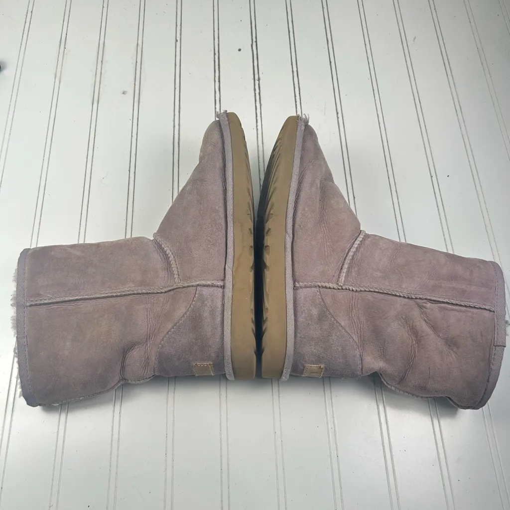 UGG AUSTRALIA Classic Short Purple Suede Boots Sheepskin Women’s Size 7 - Image 9
