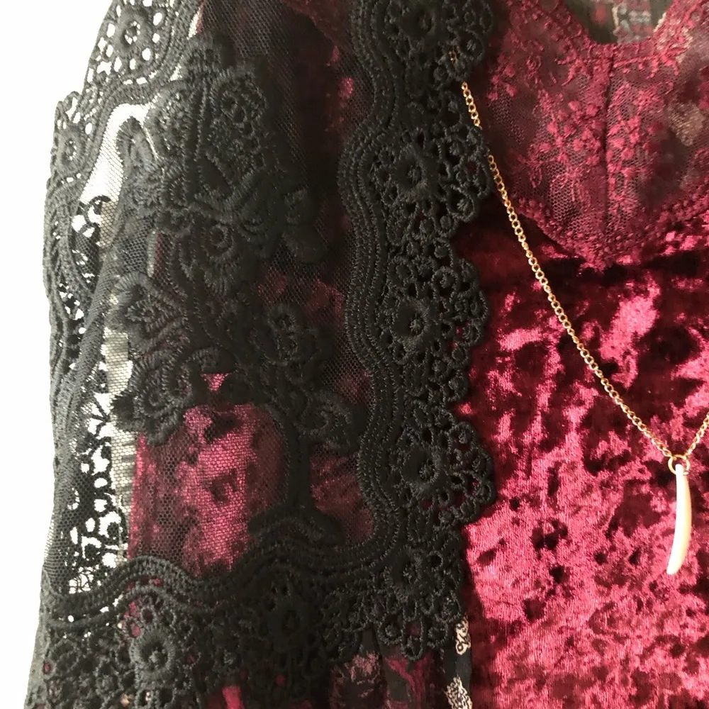 NO BOUNDARIES Womens Sheer Coverup With Velour Cami Size 21 Juniors - Image 5