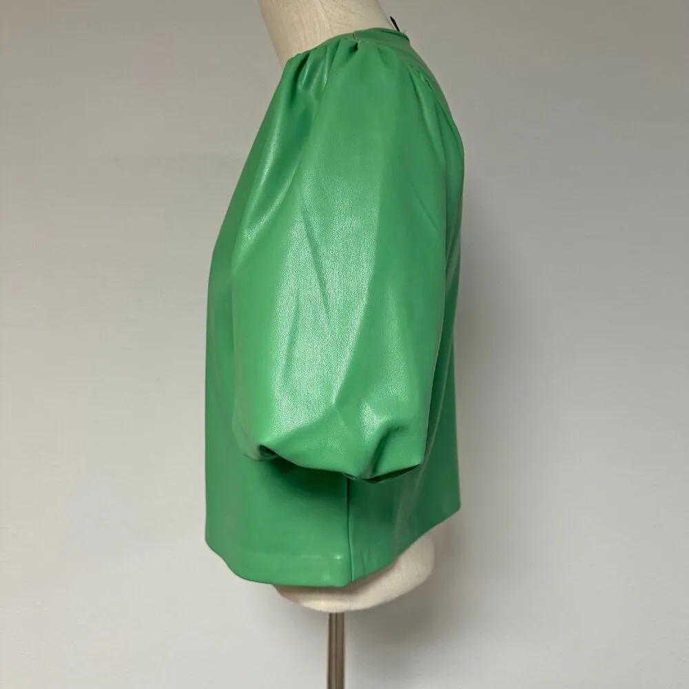 *RARE* Versona Faux Leather Blouse - Image 8