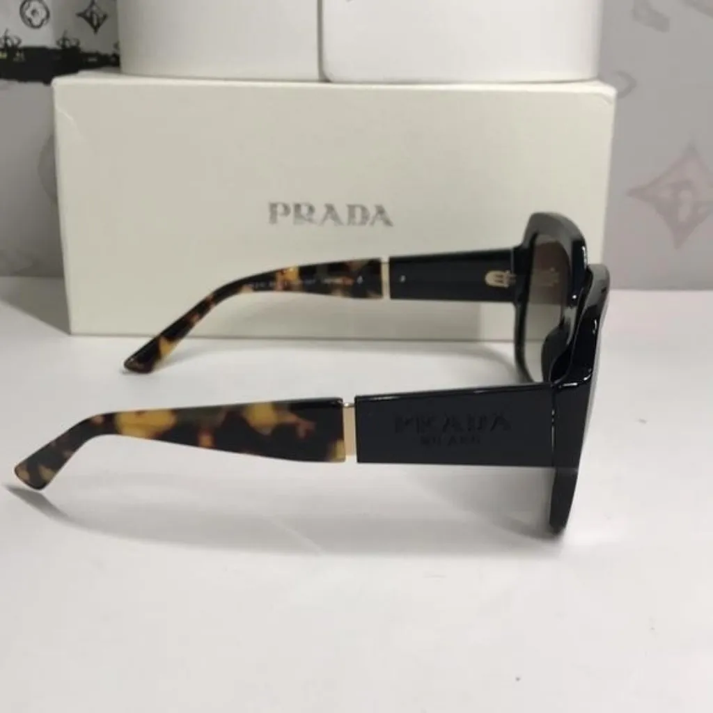 New Authentic Prada Black Square Sunglasses SPR 21x 1AB-0A7 - Image 9