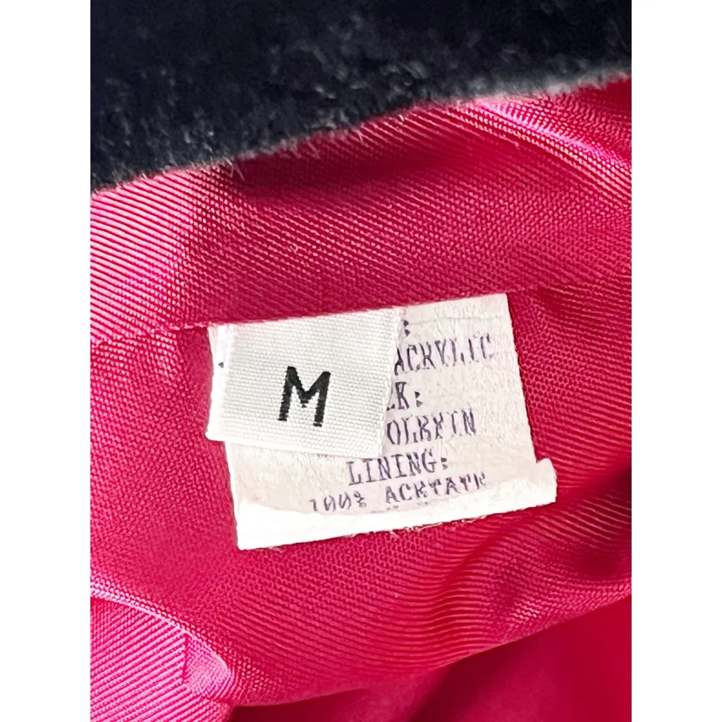 AMERICAN VINTAGE Red 100% Wool Faux Fur Trim Lined Belted Waist Coat Medium - Image 5