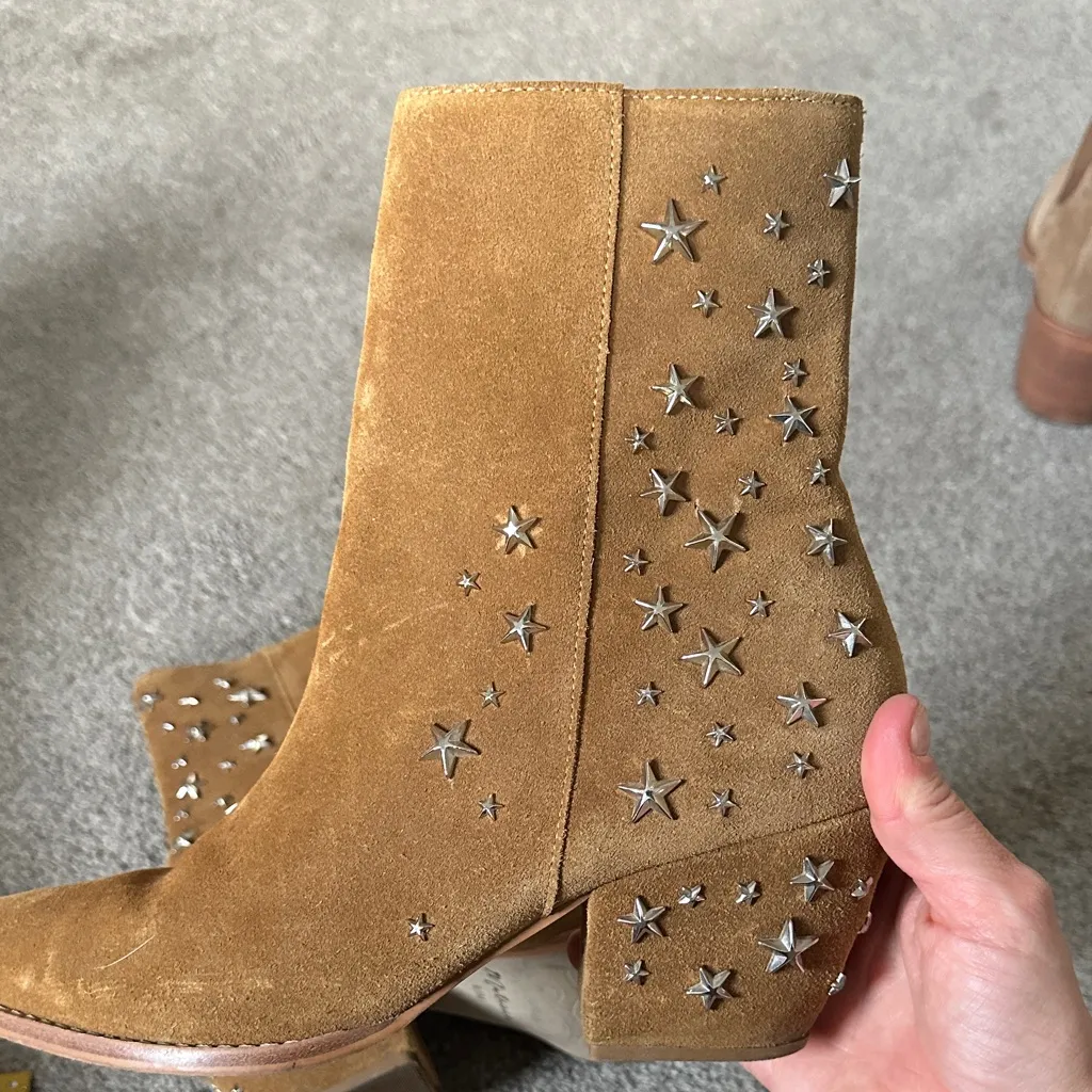 Matisse Star Studded Suede Caty Boots Size 8.5 Brown - Image 3