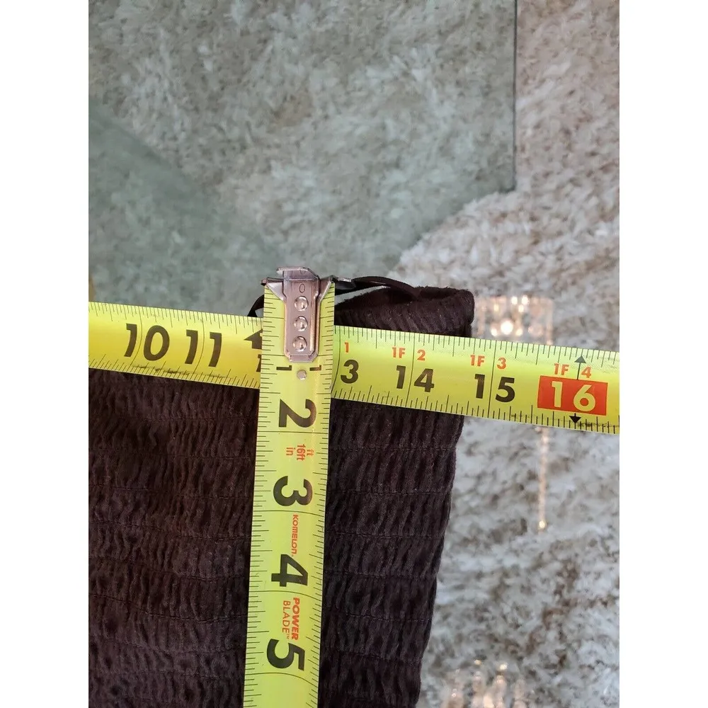 Gap Women's Brown Solid Cotton Off The Shoulder Casual Knee Length Dress Large - Image 7