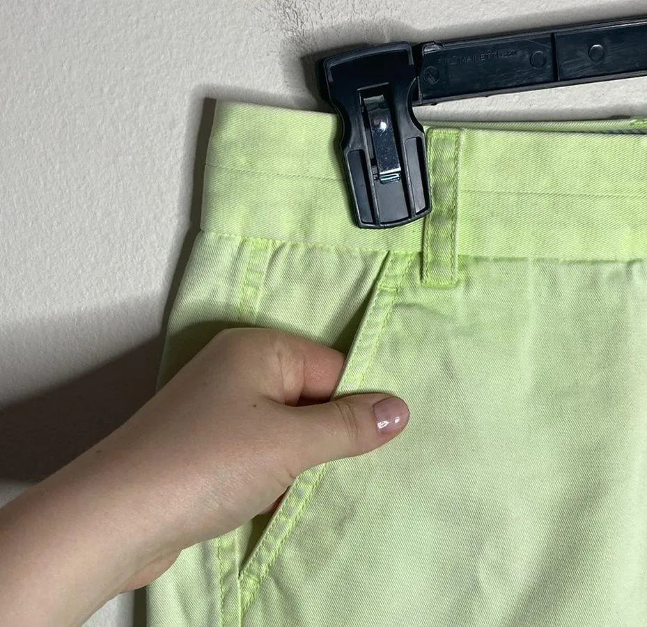 J Crew 100% cotton neon yellow pastel mini shorts 3” inseam size 2 - Image 3