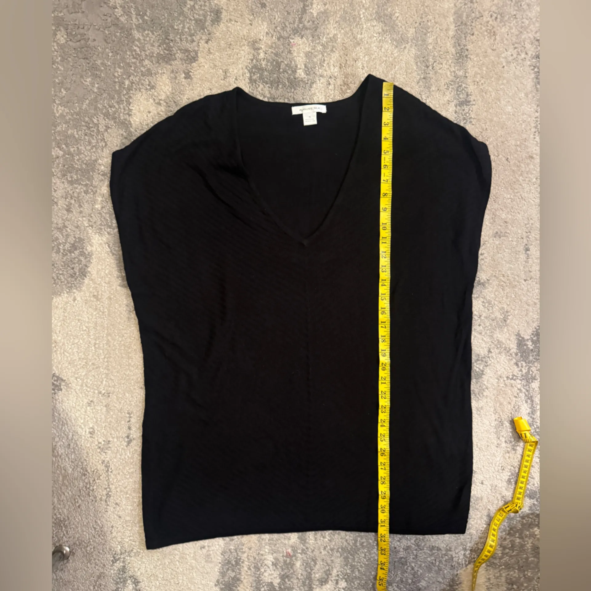 August Silk Black V-Neck Sweater - Image 6