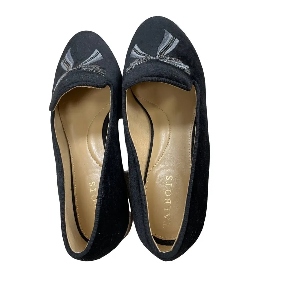 Talbots Women's Black Suede Flats with Mirror Heel Size 7M  SKU 1254 - Image 4