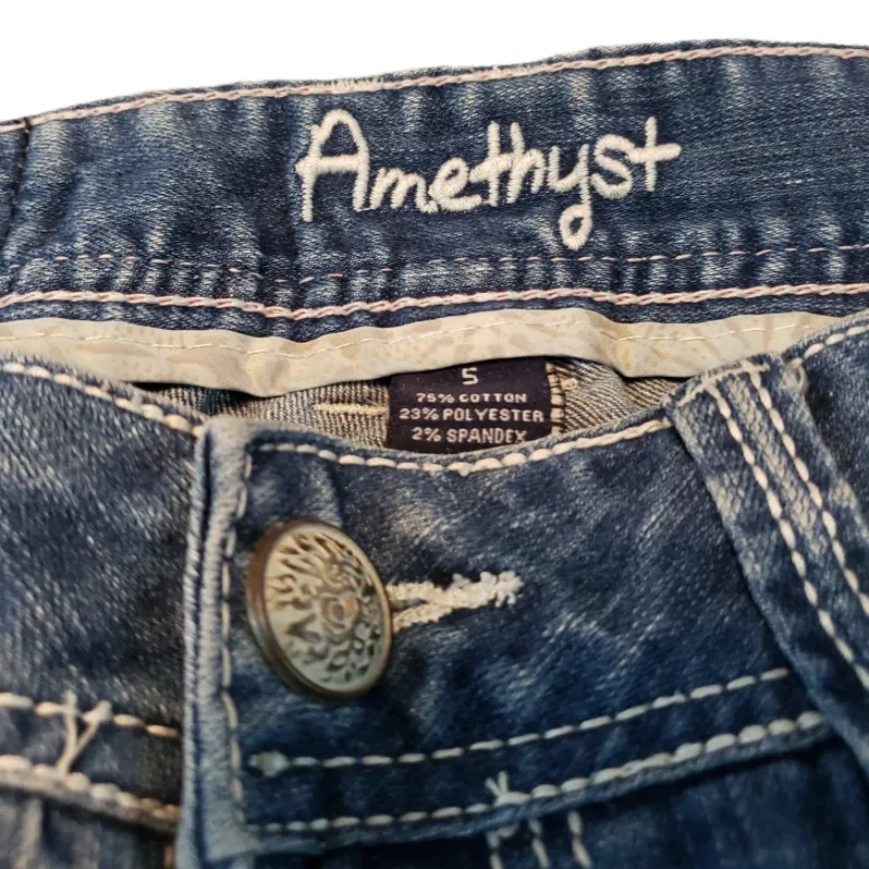 Amethyst Shorts Size Small Bermuda Shorts Blue Denim Shorts Cuffed Jean Shorts Women's  - Image 7