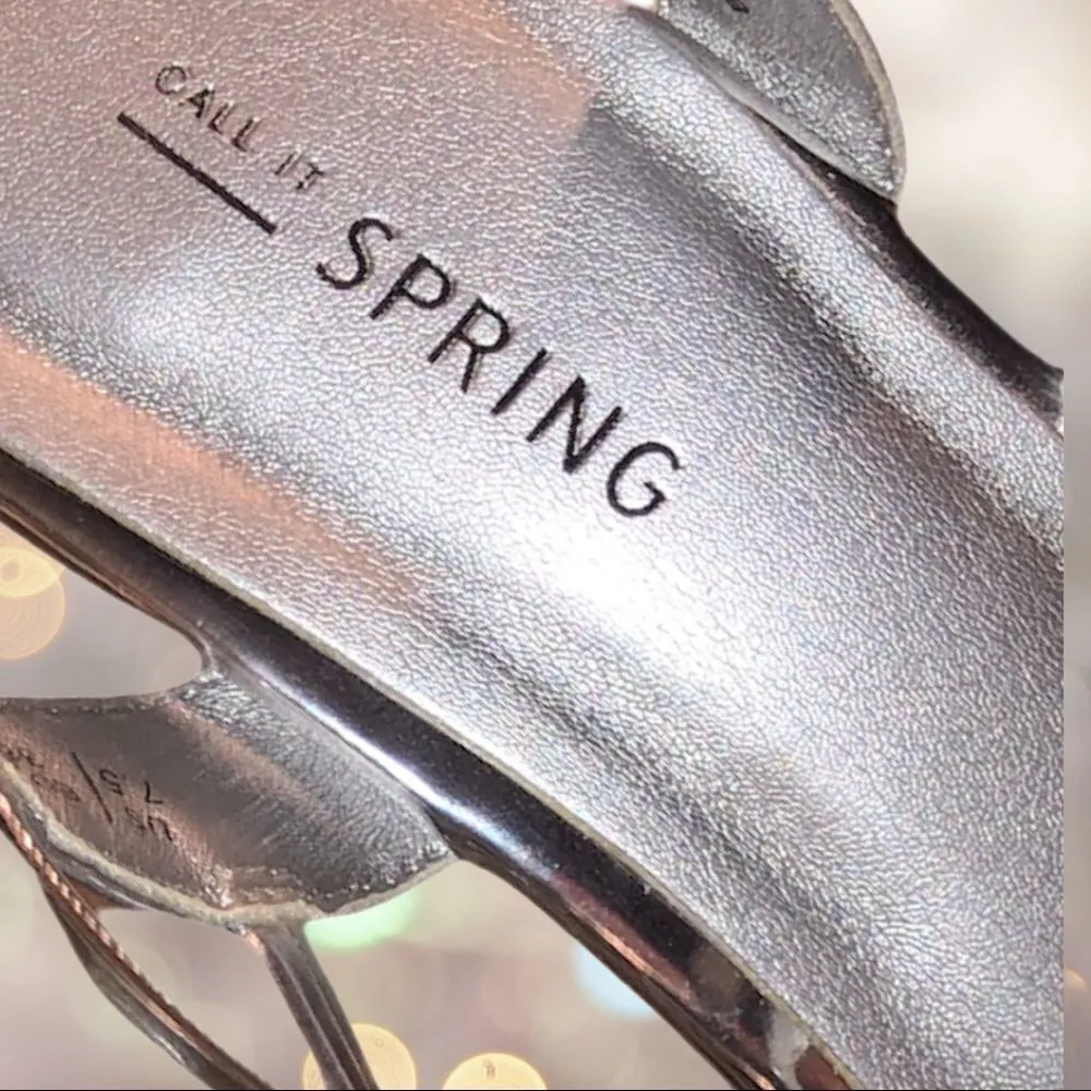 Call it spring silver strapped heels - Image 4
