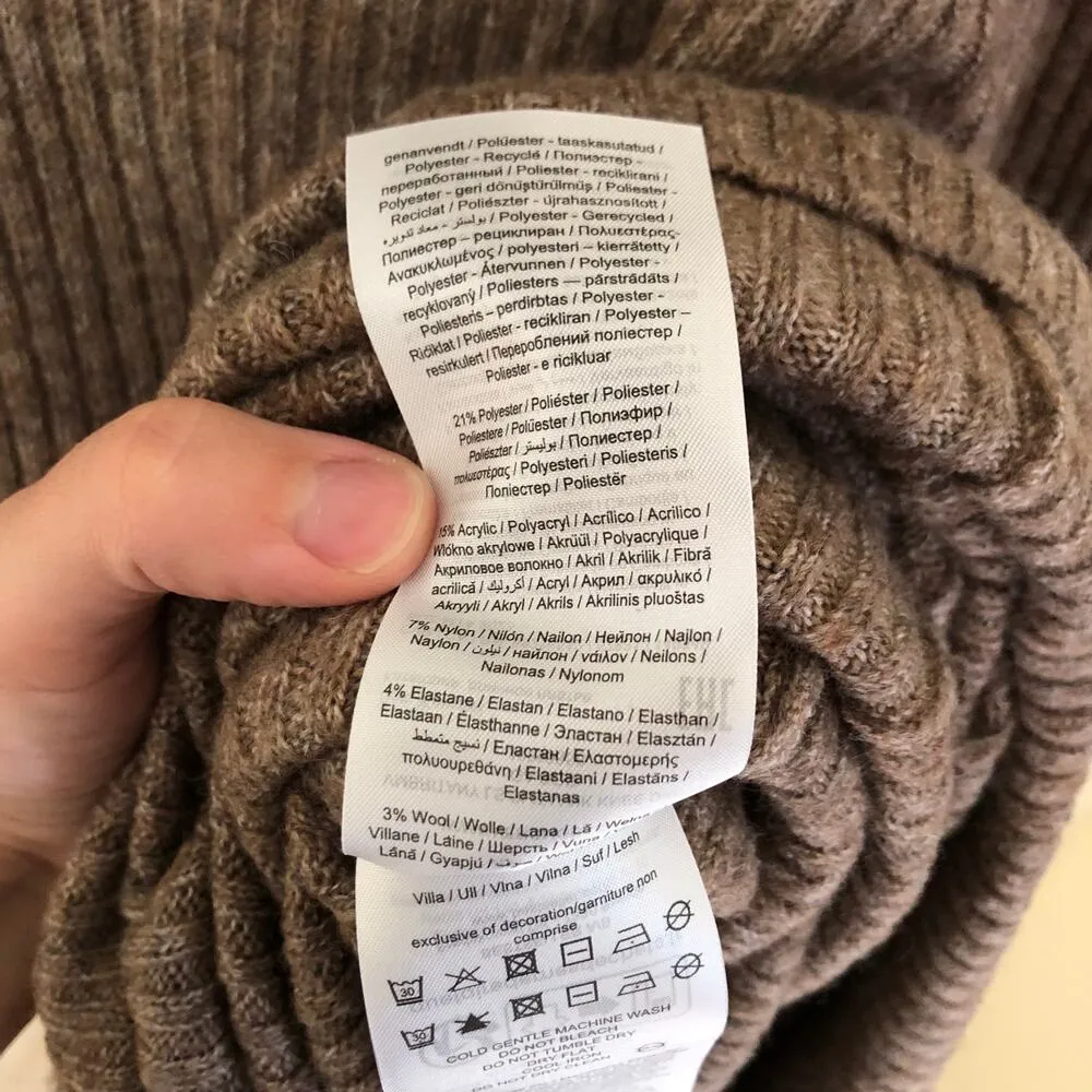 Vero Moda NWT Women's Vmbritany Split Dress V-Neck Sweater Dress Brown Size M - Image 6