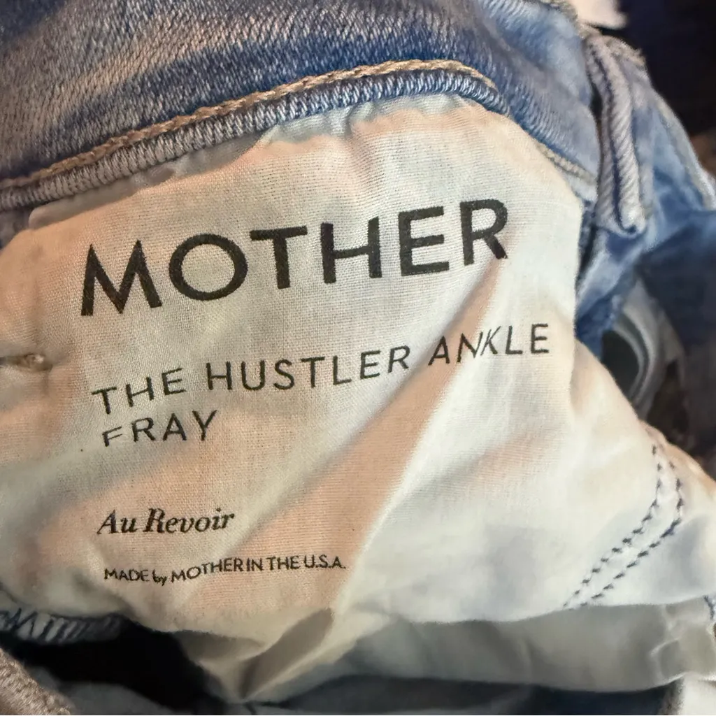 MOTHER Hustler Ankle Fray Full‎ Length Size 25 Denim Jeans Blue Distressed - Image 11