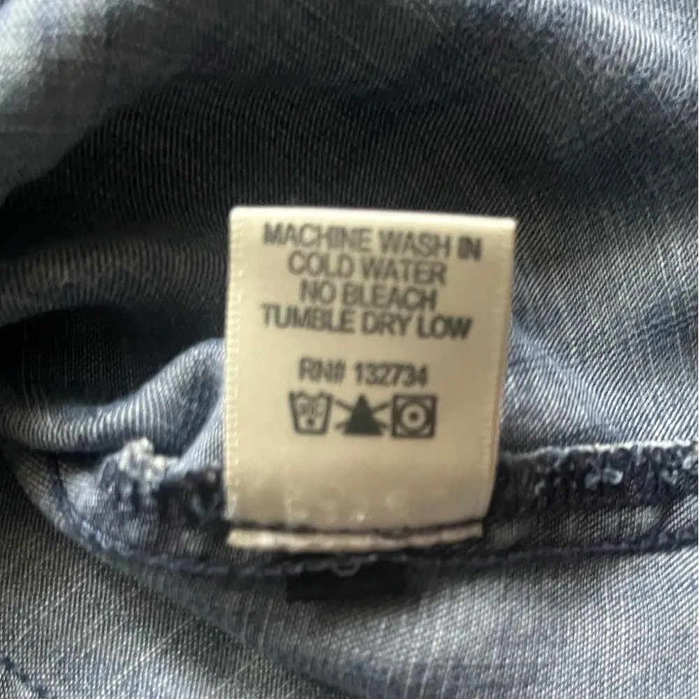 Bella Dahl Denim Blue Chambray Long Sleeve Button Down Casual Preppy Top Size S - Image 3