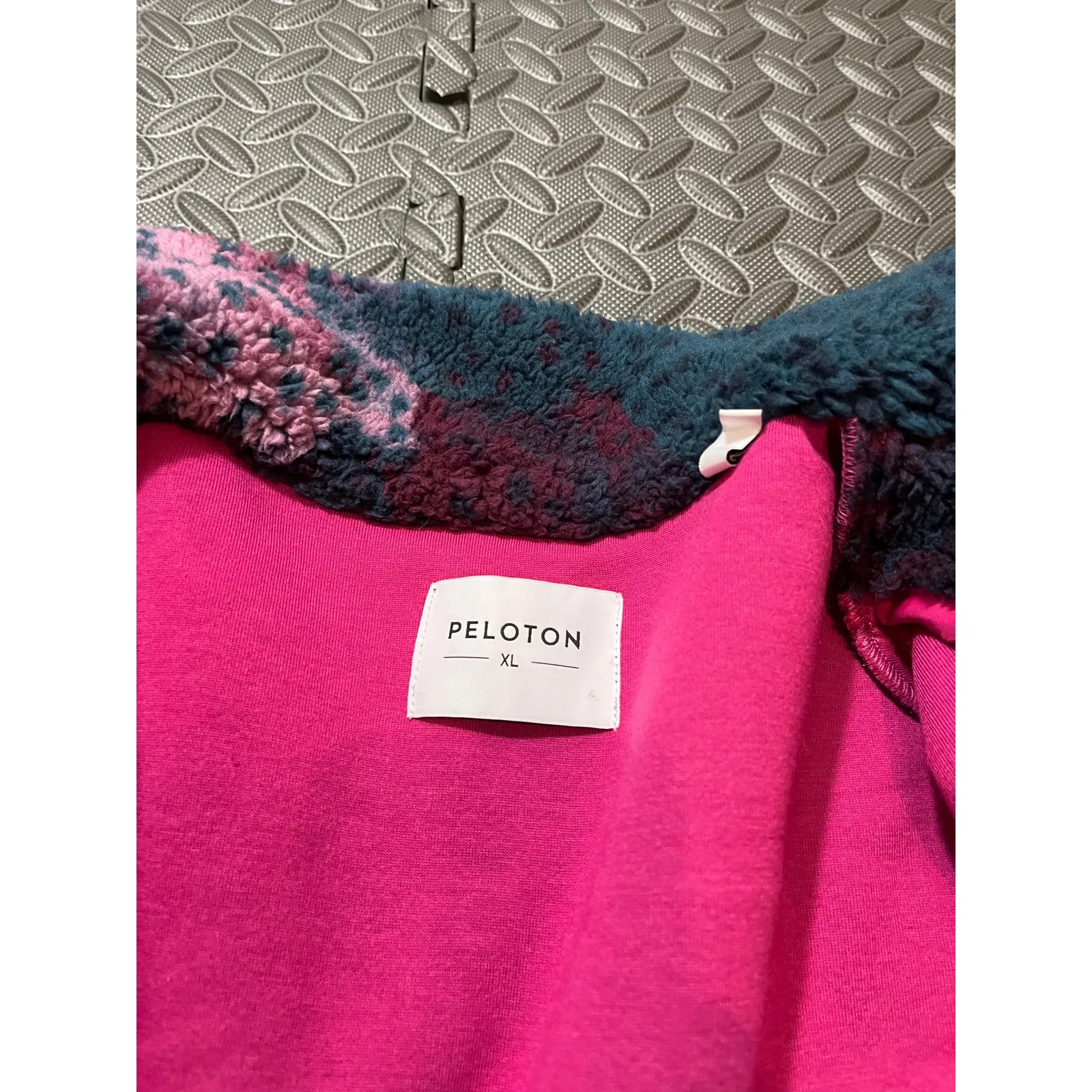 Peloton Sherpa Pink Zip Teddy Fleece‎ Womens Multicolor Jacket Fuzzy Size XL - Image 7