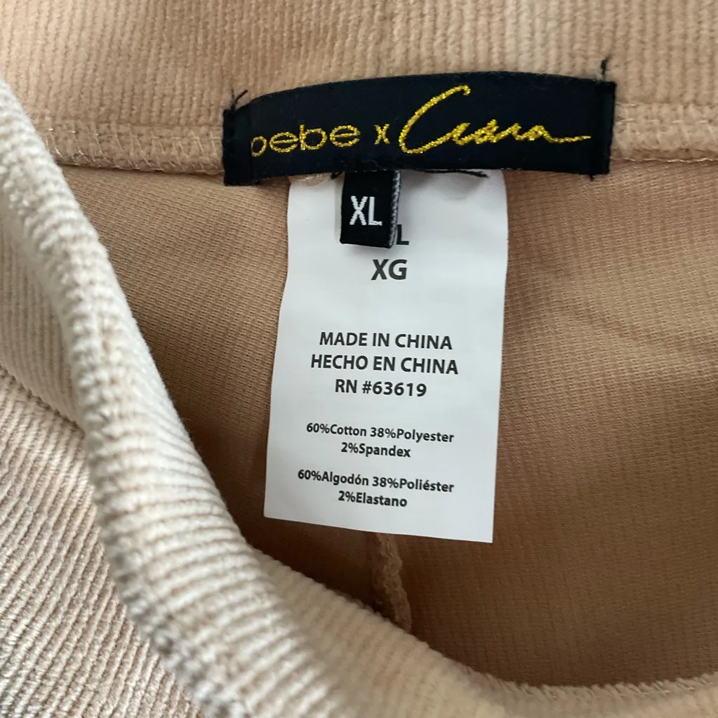 Bebe MICRO CORD PANT Woman’s size X-Large - Image 5