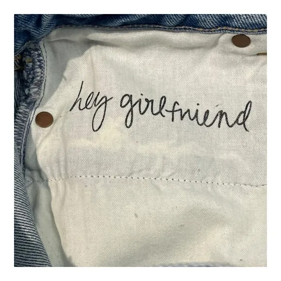 GRLFRND Rhoda Denim Mini Skirt Frayed Hem Distressed Blue Jean Skirt Size 23 NWT - Image 13