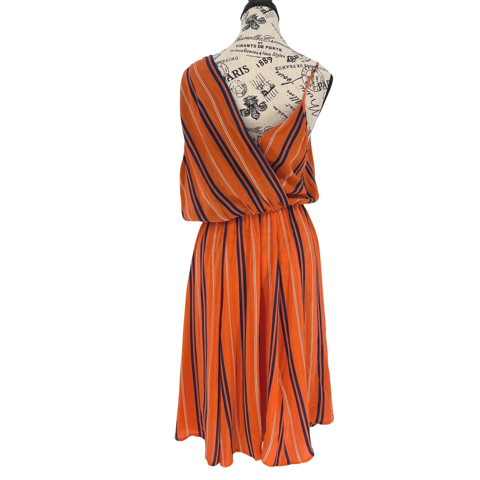 Rebecca Minkoff Delhia Midi Dress Orange 100% Silk Size 10 Wedding Party EUC - Image 3