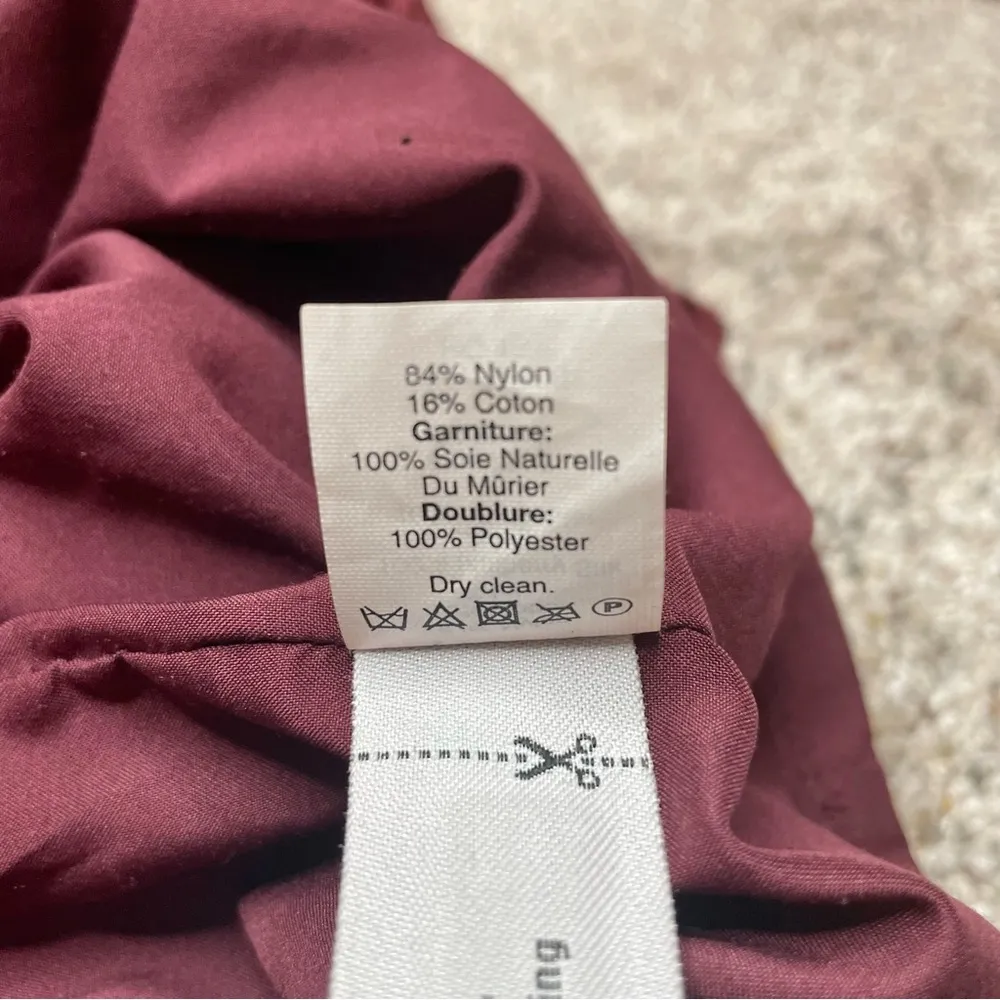 Magnolia Lace Overlay Short Sleeve Mini Dress in Burgundy Maroon 0 - Image 8