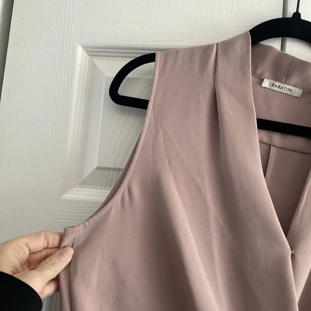 Babaton‎ Aritzia Phoenix Dress Dusty Mauve Pink Faux Wrap Dress Size 8 - Image 7