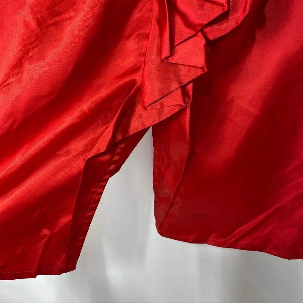 Vintage Deadstock Red Satin Sweetheart Dress Size 9 - Image 4