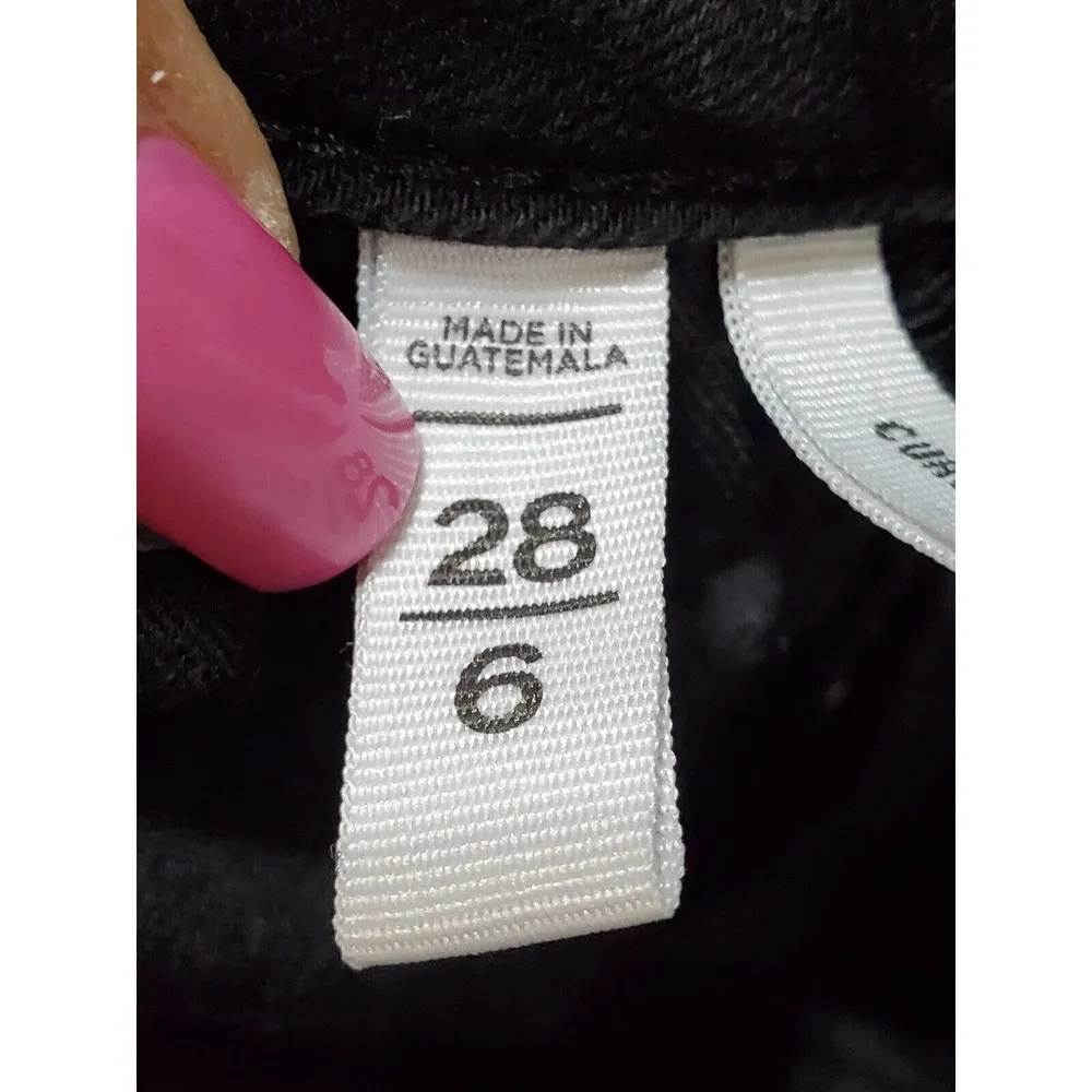 Loft Women's Black Denim Cotton Button Front Skinny Fit Casual Jeans Pant 28 - Image 9