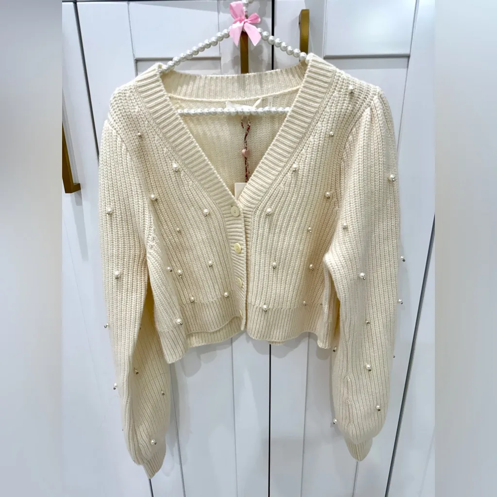 LoveShackFancy Frances Crop Cardigan - Image 2