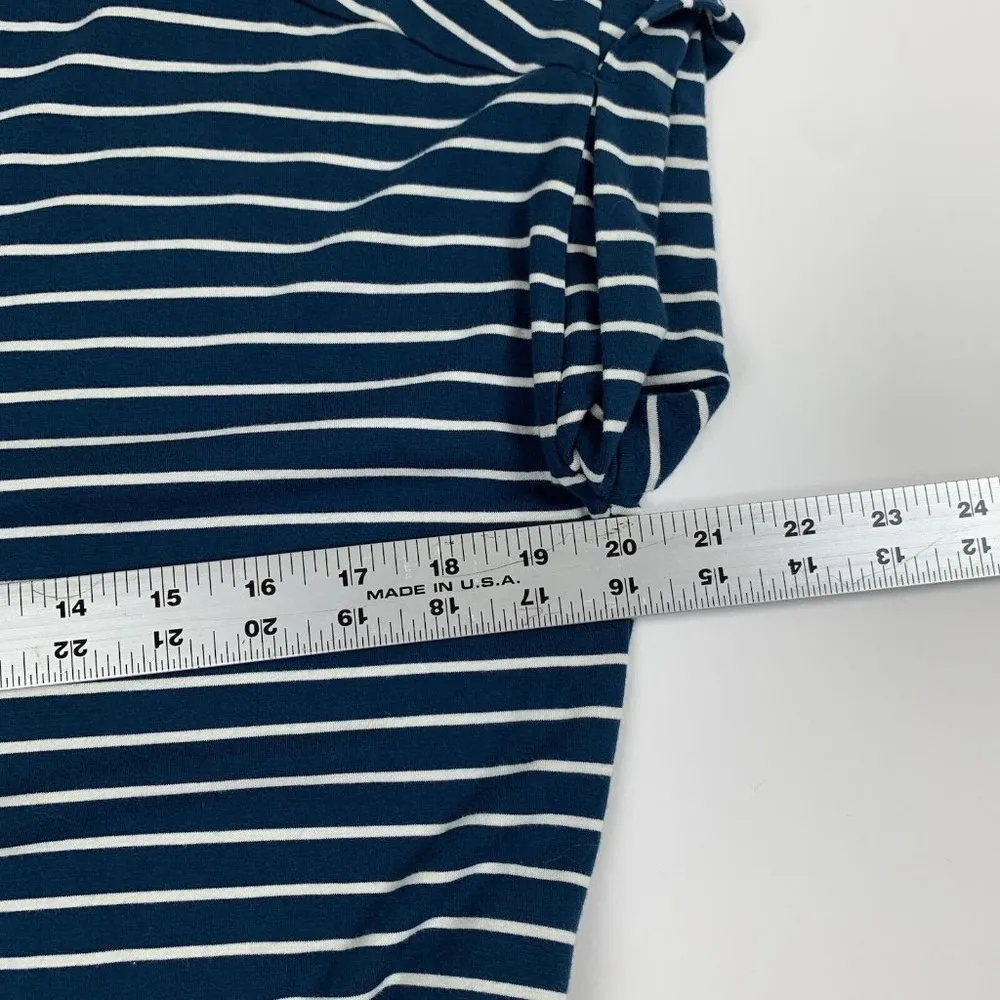 Matilda Jane Set Sail Striped Maxi Dress Teal Blue Stripes Small V-Neck - Image 2