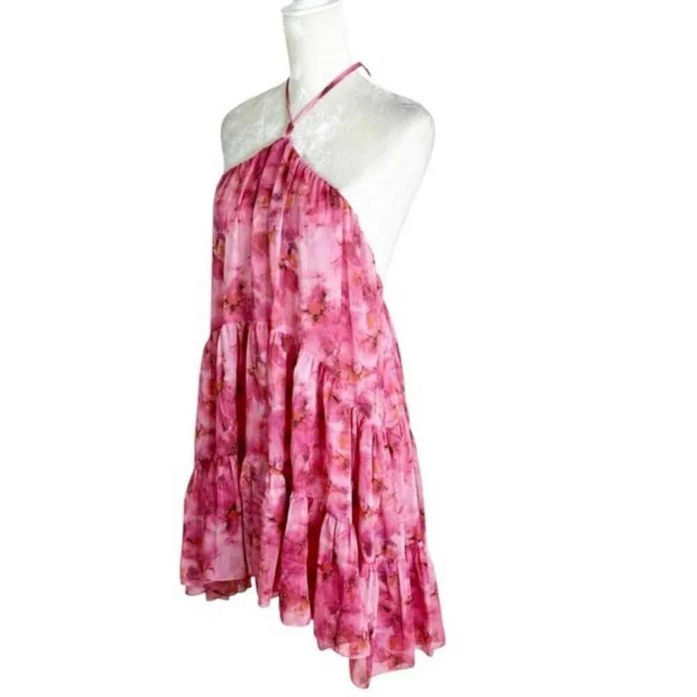 MISA Los Angeles Sastra Mini Halter Dress in Abstract Fire Florals Size M NWT - Image 8