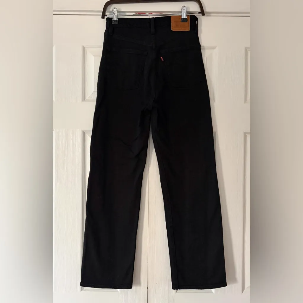 Levi’s Ribcage Straight Ankle Black Button Fly Jeans Size 25 EUC - Image 2