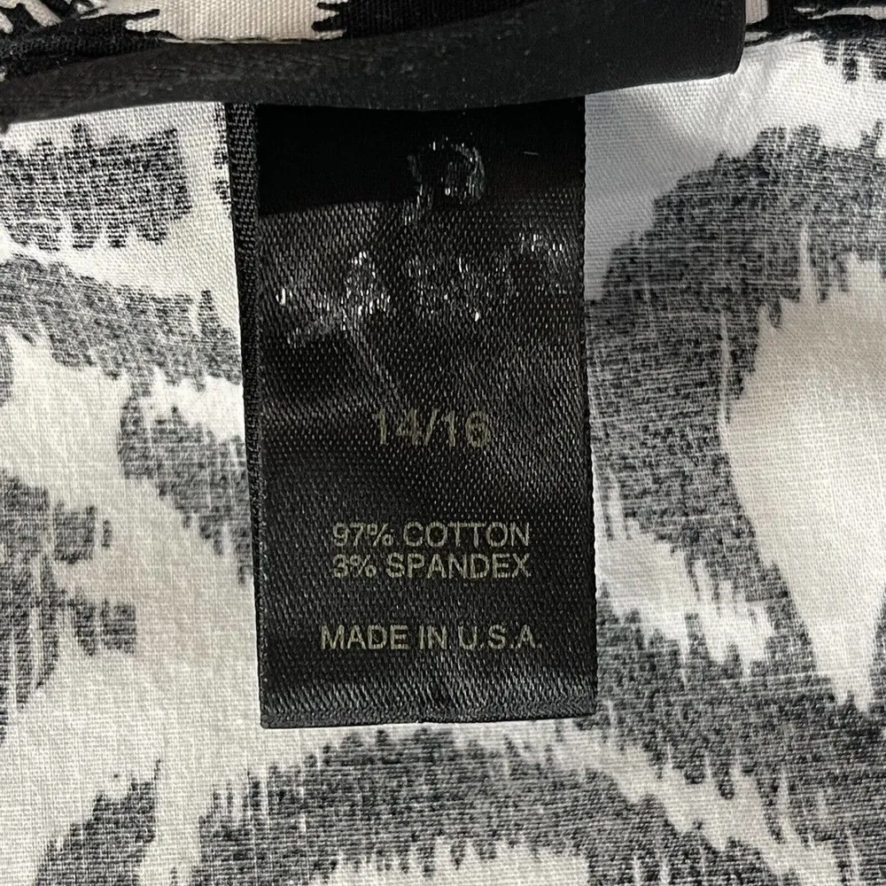 Lane Bryant SZ 14/16 Button-Up Top Floral Puff Sleeves Collared Square Neck - Image 9