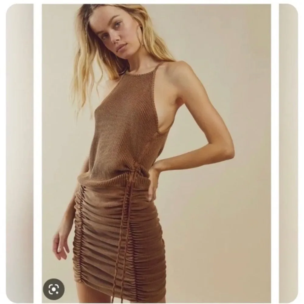 FREE PEOPLE FP ONE Katya Thermal Ruched Mini Dress SZ M NWT Coca Cola - Image 8