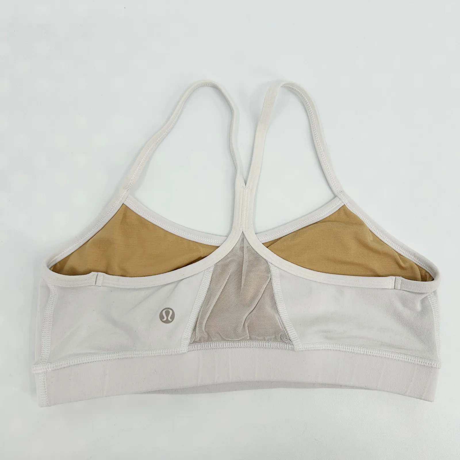 Lululemon Womens Power Y Mesh Racerback Sports Bra Light Support Size 8 White - Image 5