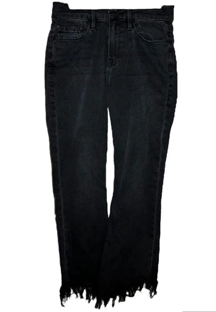 Frame Le Crop Mini Boot Jeans Mid Rise Crop Released Hem Romeo Black 26x26 - Image 2