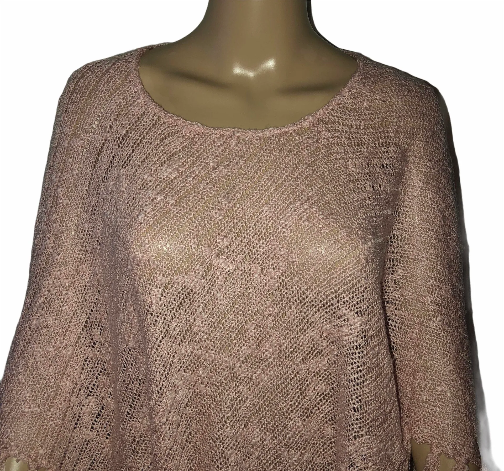 New York & Co Popcorn Knit Poncho  - Image 3