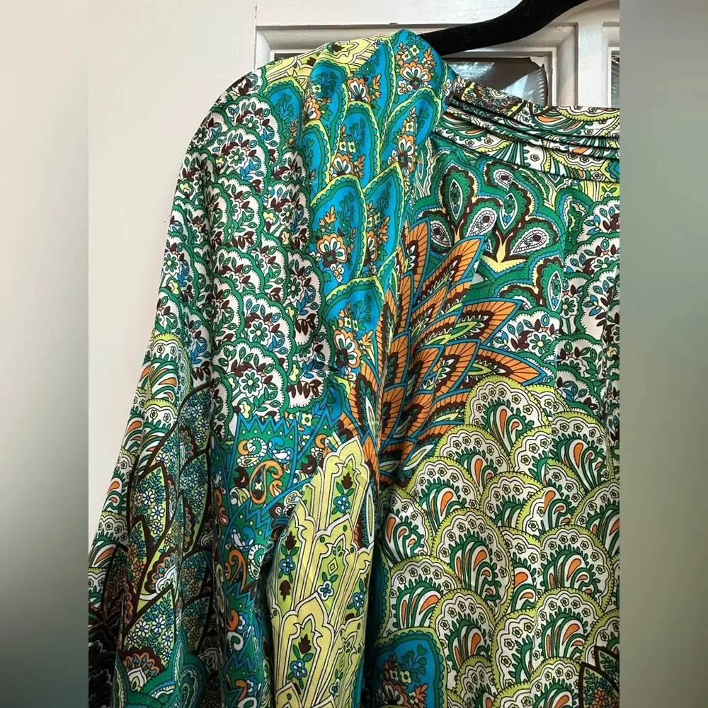 Neiman Marcus Bohemian Paisley Long Sleeve Pullover Blouse Women’s Size Medium M - Image 5