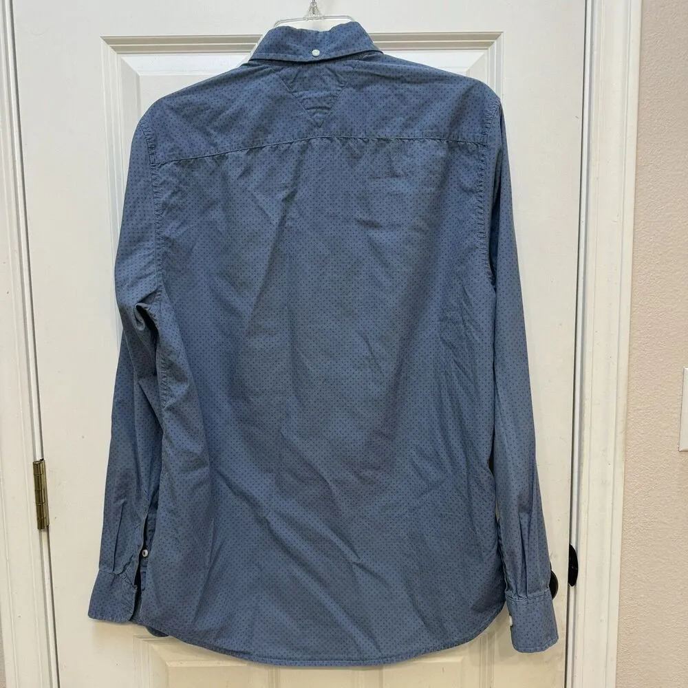 Tommy Hilfinger Women's Blue Patter Button Up Long Sleeve Shirt M New York Fit - Image 2