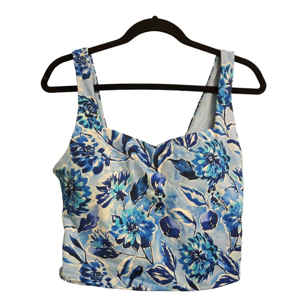 Andie Siren Tank Top Blue Floral Swimwear Bathing Suit Size XL New - Image 2