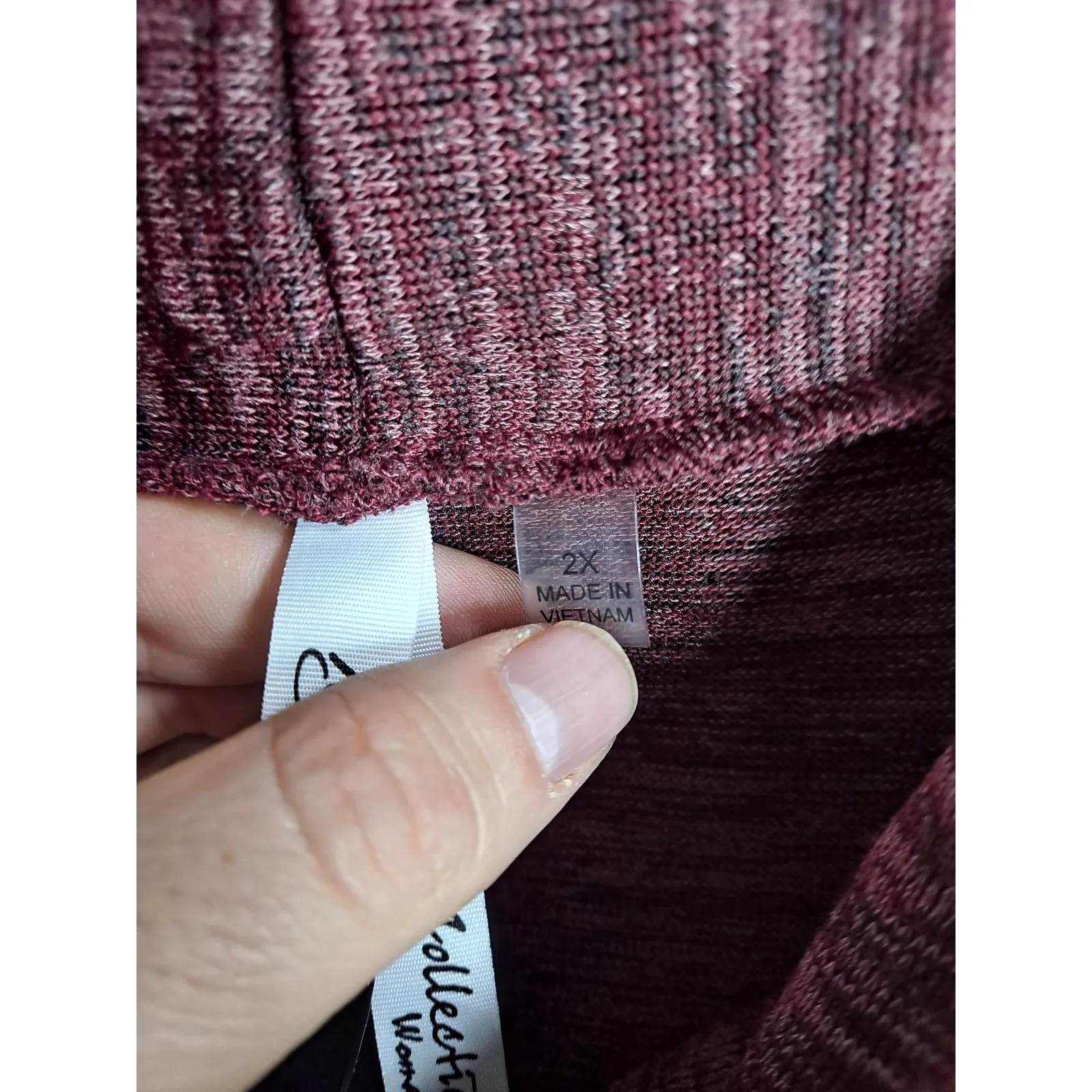 NY Collection Cowl Neck Pullover Top Button‎ Detail 3/4 Sleeve 2X - Image 4