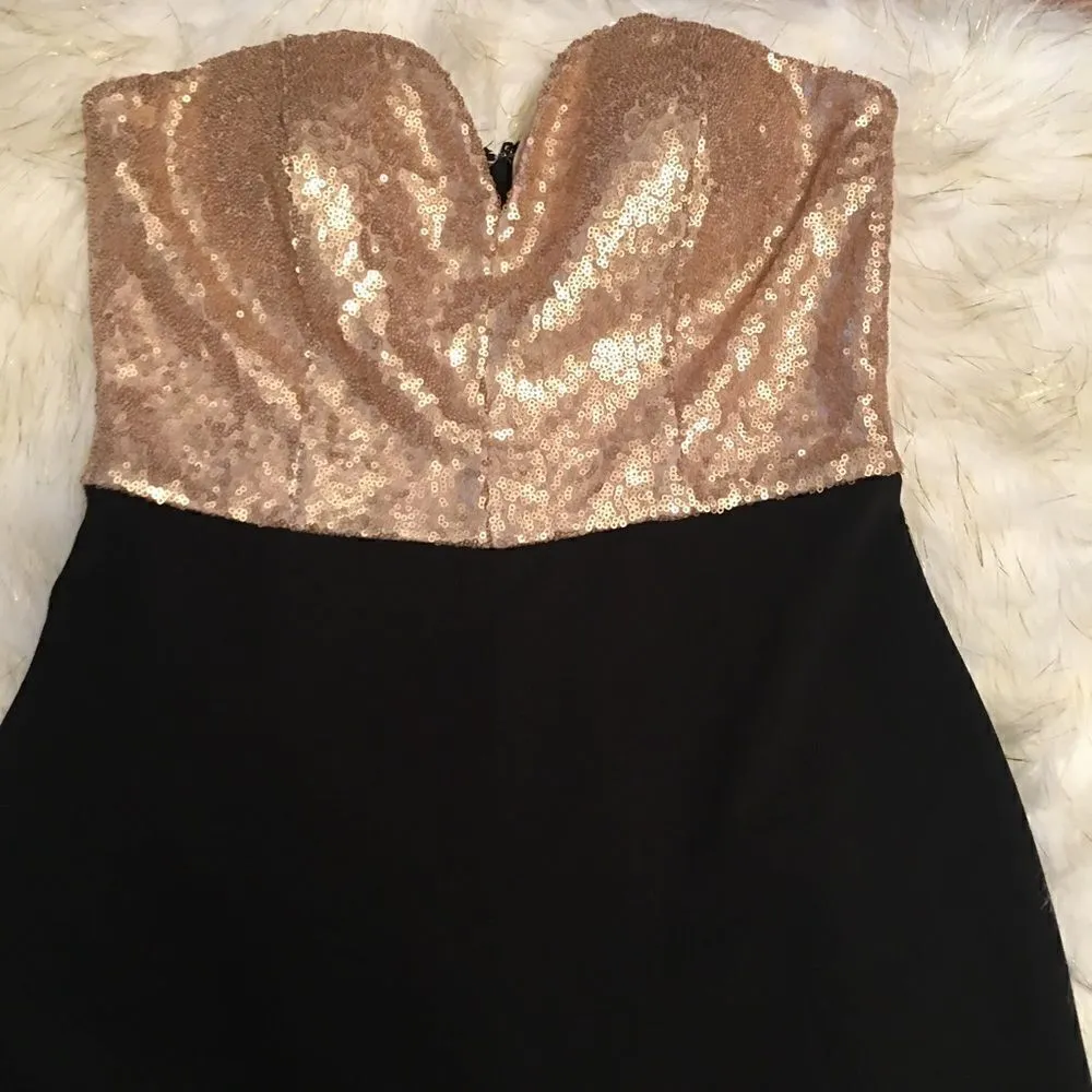 Strapless no slip grip GOLD Sequin Jumper - Image 3