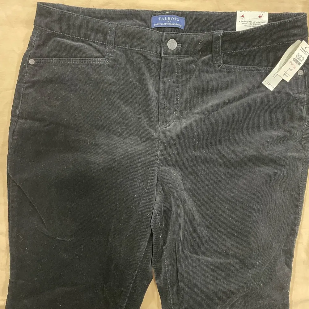 TALBOTS Black Simply Flattering 5-Pocket Corduroy Pants Size 14P NWT - Image 4
