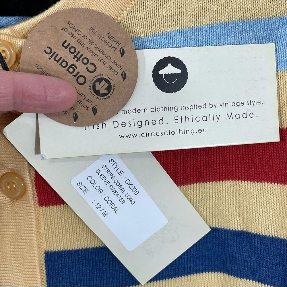 NWT Circus Modcloth Hyped and Striped Yellow Button Front Cardigan Sweater Sz M Size M - Image 7