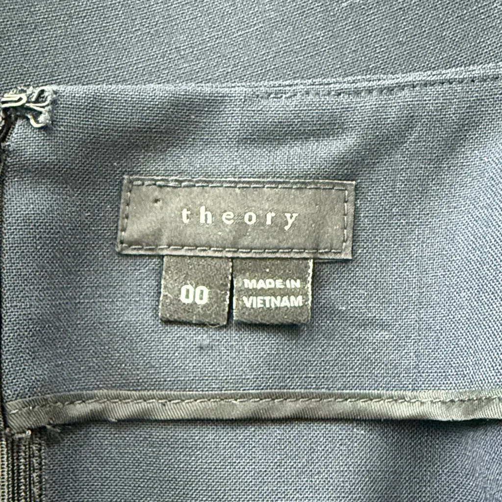 Theory Joanie Navy Blue Pencil Skirt Size 00 - Image 2