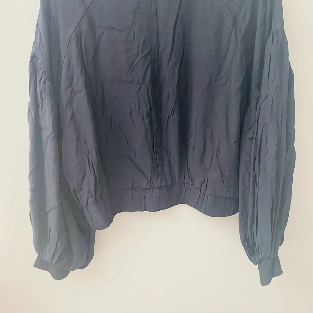 Free People On Pointe Bomber Jacket Black Sz Small - Image 8