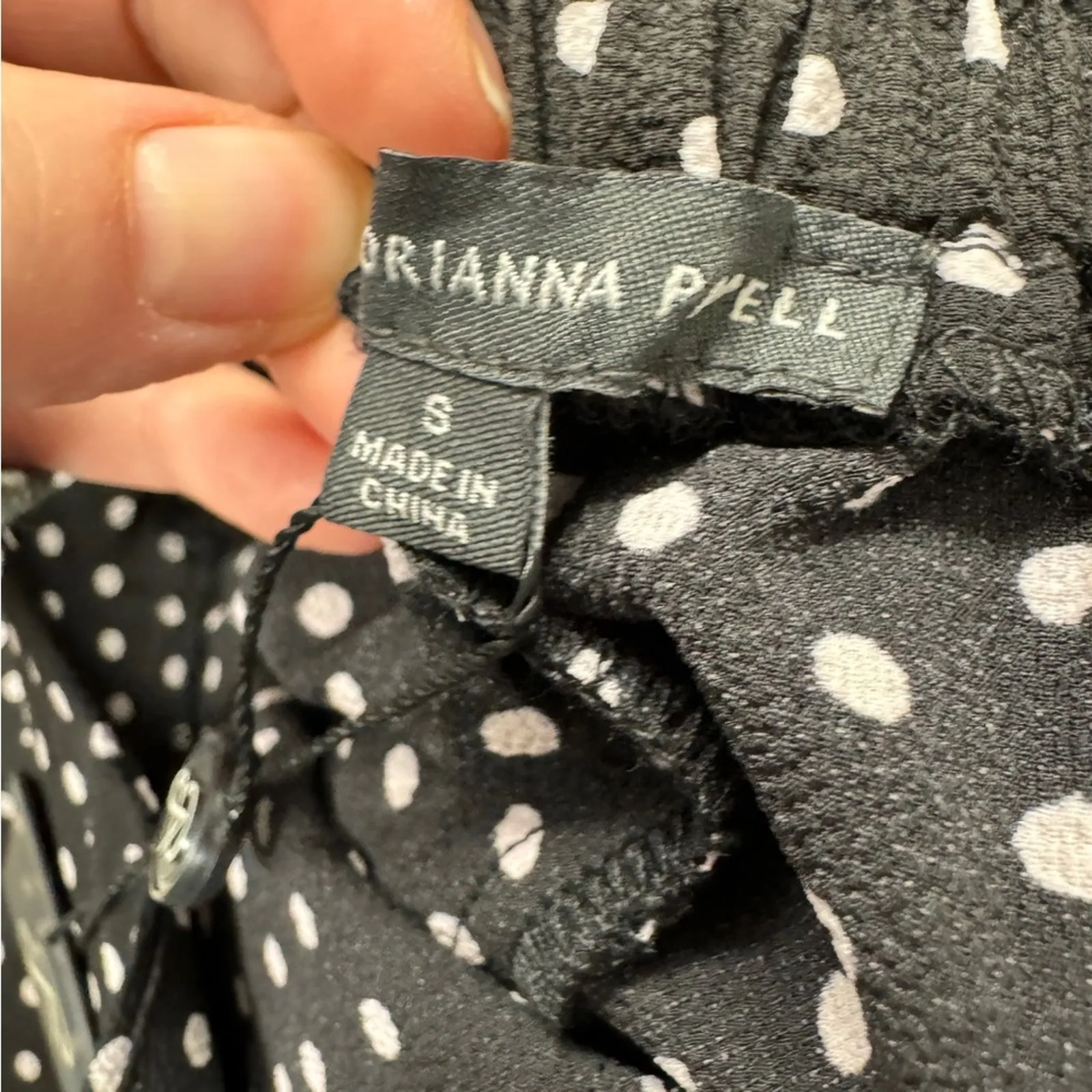 Adrianna Papell Black White Polka Dot Wide Leg Pants Womens S Cropped Classic - Image 4