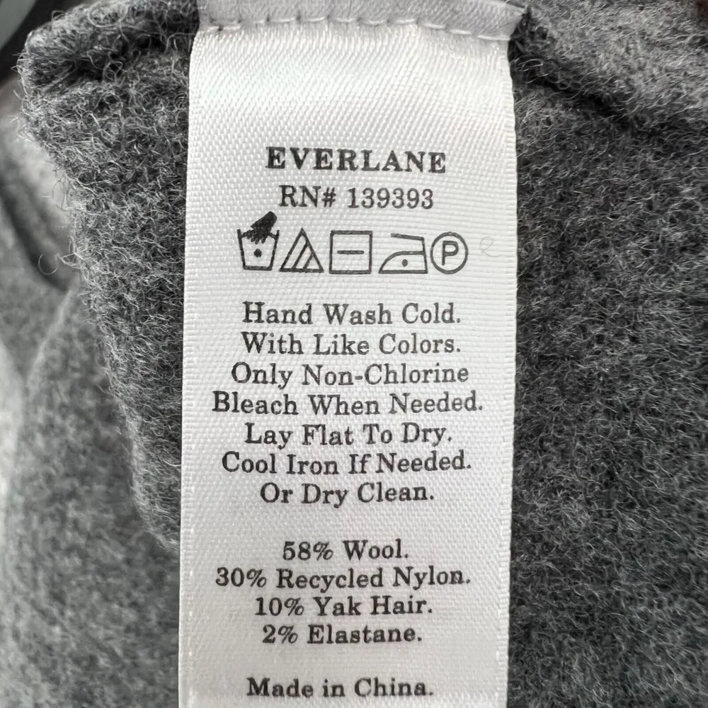 Everlane Crop Top Womens XS Gray Wool Yak Square Neck Stretch Festival Ethical - Image 9