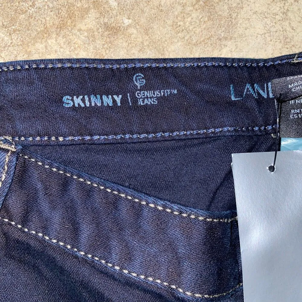 Lane Bryant Skinny Genius Fit Dark Wash Denim Blue Jeans Plus Size 28 Short NWT - Image 6