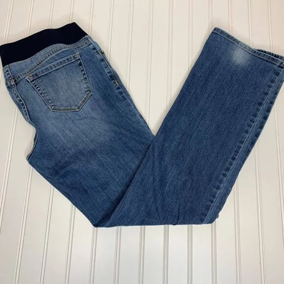 Liz Lange Maternity Under Belly Pull On Bootcut Jeans Sz 4 - Image 2