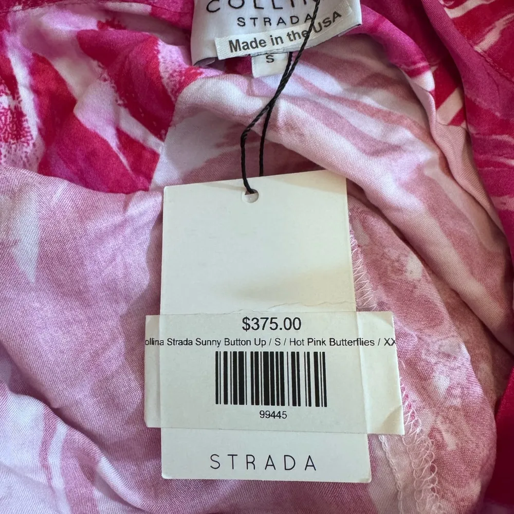 Collina Strada Vibrant Pink Butterflies Button - Image 5