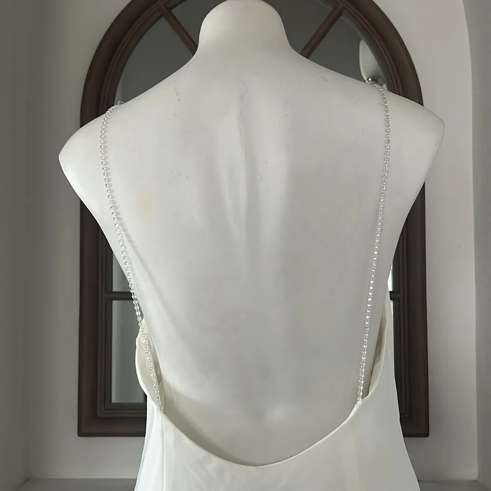 Aidan Mattox Ivory Satin Bias Dress, Mini Size 10 New w/Tag - Image 10