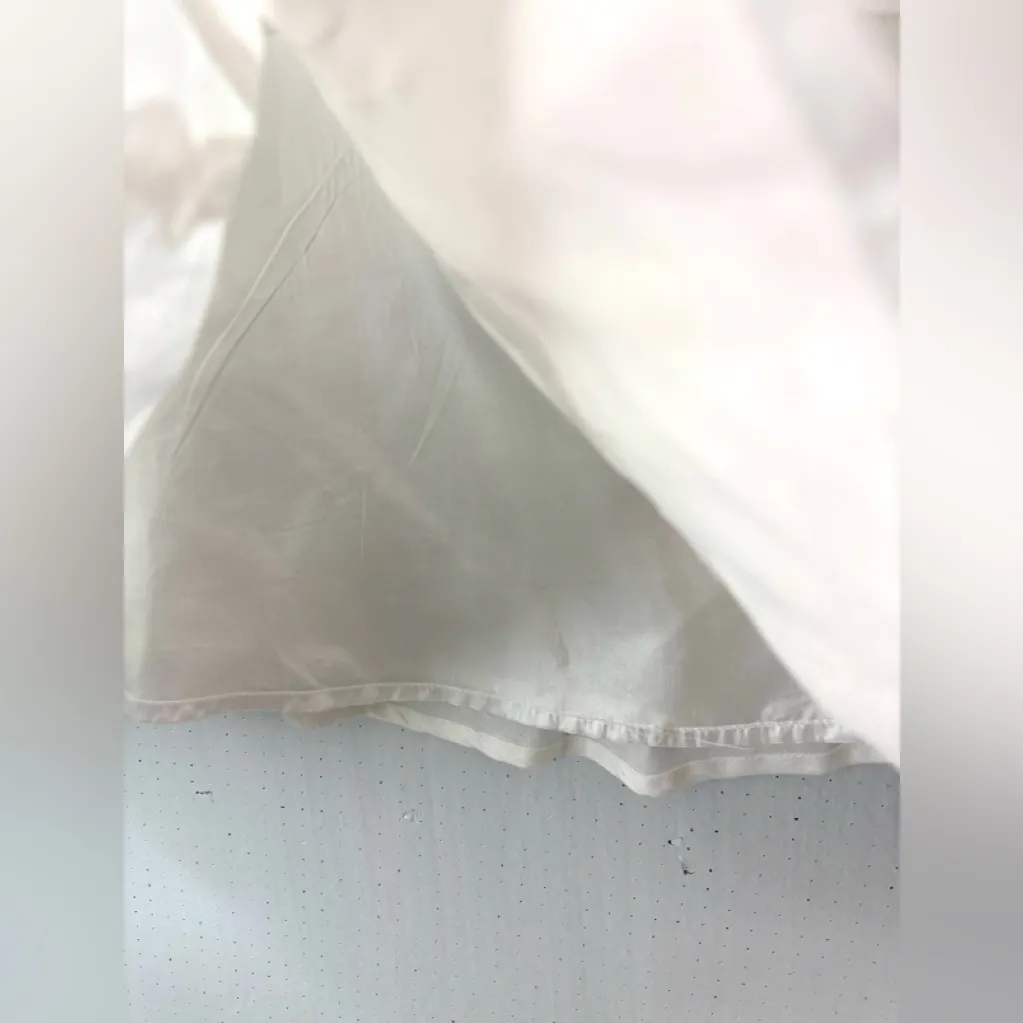 Saint Tropez West 6 Linen Cotton White A-Line Pocketed Skirt with Swirl Accents - Image 3